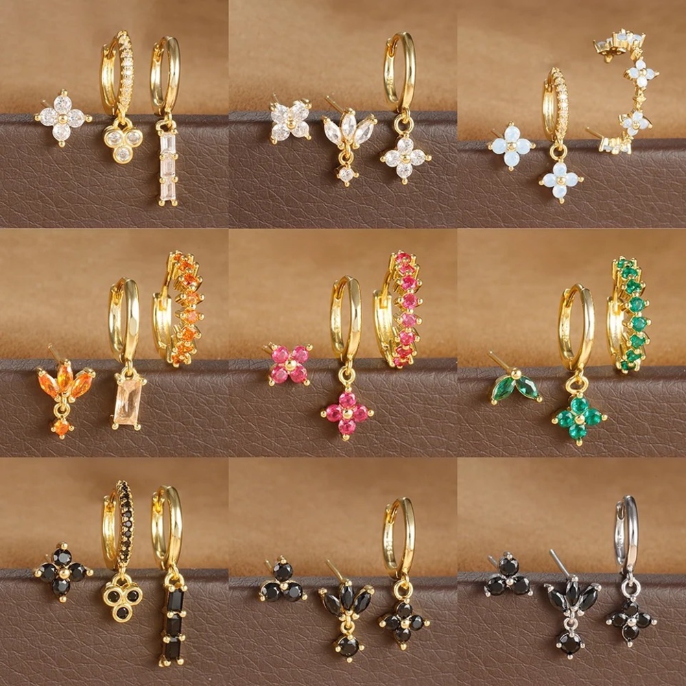 Antho x LV Japanese Sacura Fashion Personality North Star Ear Flower Pendant
